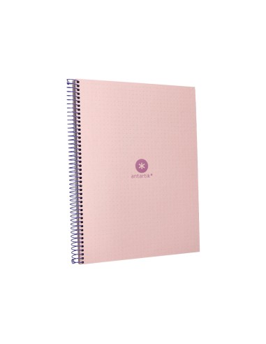 Cuaderno espiral a4 micro antartik dots tapa forrada 80h 90 gr rayado puntos 1 banda 4 taladros rosa