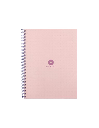 Cuaderno espiral a4 micro antartik dots tapa forrada 80h 90 gr rayado puntos 1 banda 4 taladros rosa