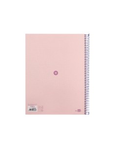 Cuaderno espiral a4 micro antartik dots tapa forrada 80h 90 gr rayado puntos 1 banda 4 taladros rosa