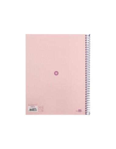 Cuaderno espiral a4 micro antartik dots tapa forrada 80h 90 gr rayado puntos 1 banda 4 taladros rosa