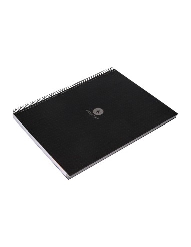 Cuaderno espiral a4 micro antartik dots tapa forrada 80h 90 gr rayado puntos 1 banda 4 taladros negro