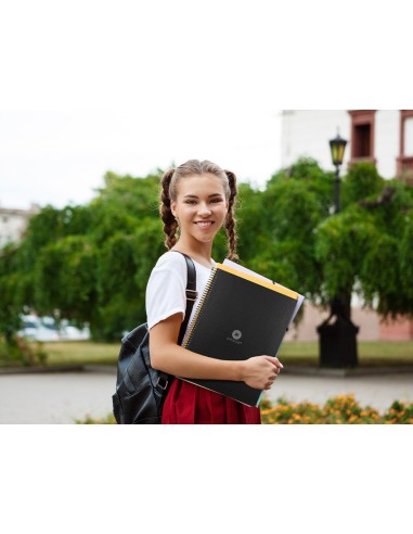 Cuaderno espiral a4 micro antartik dots tapa forrada 80h 90 gr rayado puntos 1 banda 4 taladros negro