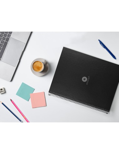 Cuaderno espiral a4 micro antartik dots tapa forrada 80h 90 gr rayado puntos 1 banda 4 taladros negro