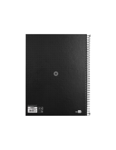 Cuaderno espiral a4 micro antartik dots tapa forrada 80h 90 gr rayado puntos 1 banda 4 taladros negro