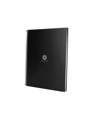 Cuaderno espiral a4 micro antartik dots tapa forrada 80h 90 gr rayado puntos 1 banda 4 taladros negro