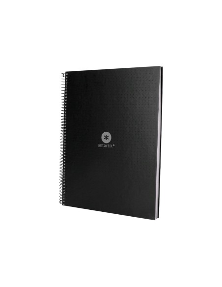 Cuaderno espiral a4 micro antartik dots tapa forrada 80h 90 gr rayado puntos 1 banda 4 taladros negro