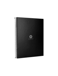 Cuaderno espiral a4 micro antartik dots tapa forrada 80h 90 gr rayado puntos 1 banda 4 taladros negro