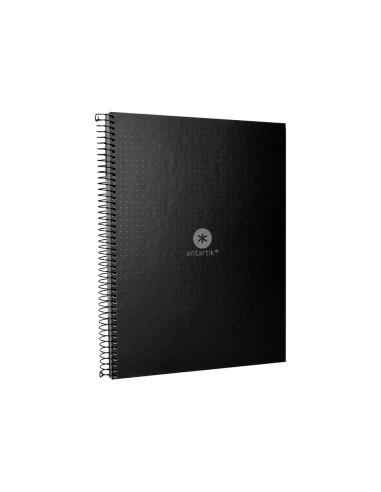 Cuaderno espiral a4 micro antartik dots tapa forrada 80h 90 gr rayado puntos 1 banda 4 taladros negro