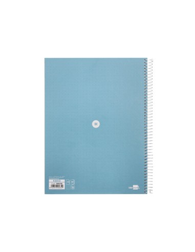 Cuaderno espiral a4 micro antartik dots tapa forrada 80h 90 gr rayado puntos 1 banda 4 taladros celeste