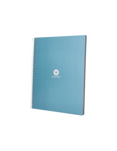 Cuaderno espiral a4 micro antartik dots tapa forrada 80h 90 gr rayado puntos 1 banda 4 taladros celeste