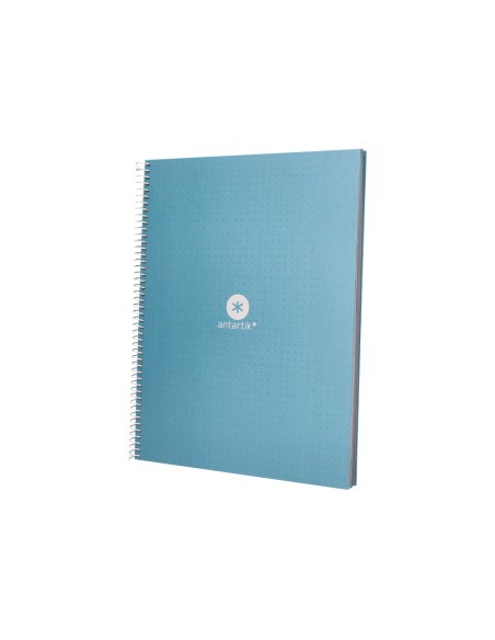 Cuaderno espiral a4 micro antartik dots tapa forrada 80h 90 gr rayado puntos 1 banda 4 taladros celeste