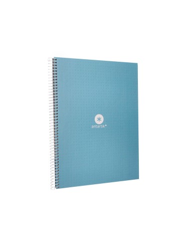 Cuaderno espiral a4 micro antartik dots tapa forrada 80h 90 gr rayado puntos 1 banda 4 taladros celeste