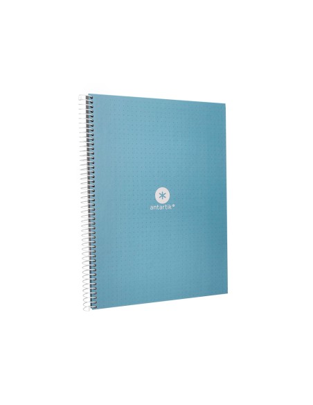 Cuaderno espiral a4 micro antartik dots tapa forrada 80h 90 gr rayado puntos 1 banda 4 taladros celeste