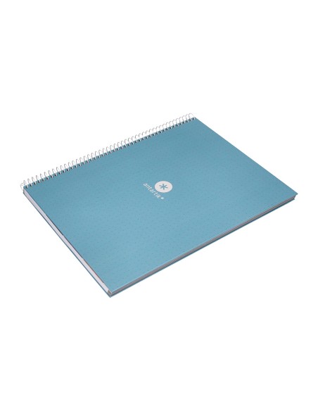 Cuaderno espiral a4 micro antartik dots tapa forrada 80h 90 gr rayado puntos 1 banda 4 taladros celeste