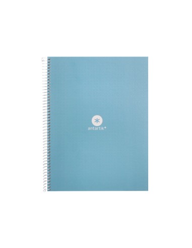 Cuaderno espiral a4 micro antartik dots tapa forrada 80h 90 gr rayado puntos 1 banda 4 taladros celeste