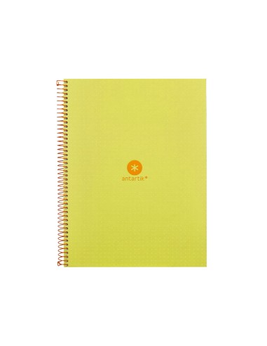 Cuaderno espiral a4 micro antartik dots tapa forrada 80h 90 gr rayado puntos 1 banda 4 taladros amarillo