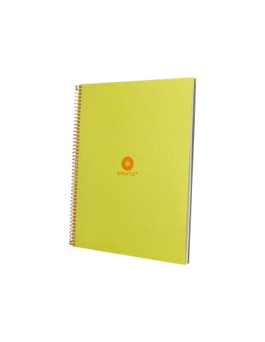 Cuaderno espiral a4 micro antartik dots tapa forrada 80h 90 gr rayado puntos 1 banda 4 taladros amarillo