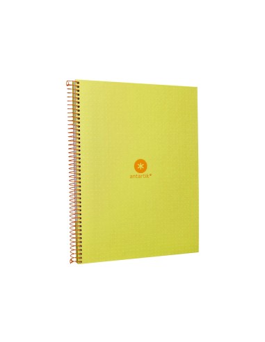 Cuaderno espiral a4 micro antartik dots tapa forrada 80h 90 gr rayado puntos 1 banda 4 taladros amarillo