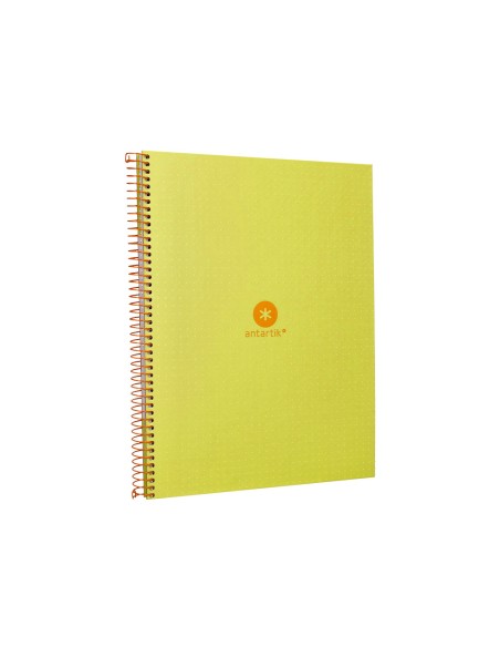 Cuaderno espiral a4 micro antartik dots tapa forrada 80h 90 gr rayado puntos 1 banda 4 taladros amarillo