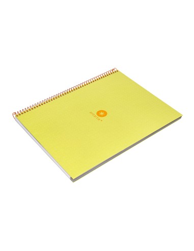 Cuaderno espiral a4 micro antartik dots tapa forrada 80h 90 gr rayado puntos 1 banda 4 taladros amarillo