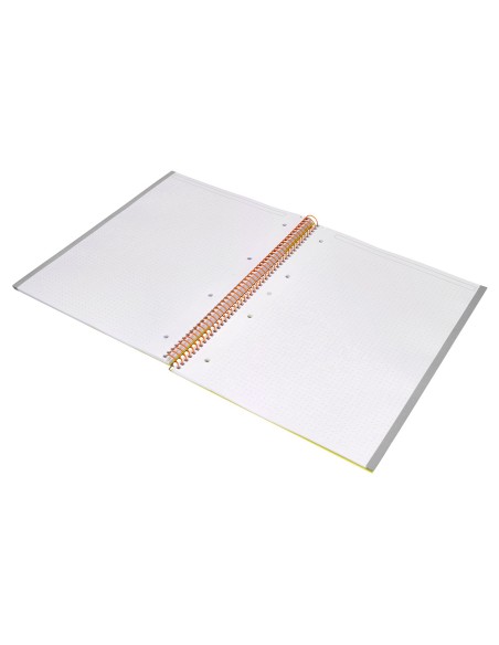 Cuaderno espiral a4 micro antartik dots tapa forrada 80h 90 gr rayado puntos 1 banda 4 taladros amarillo