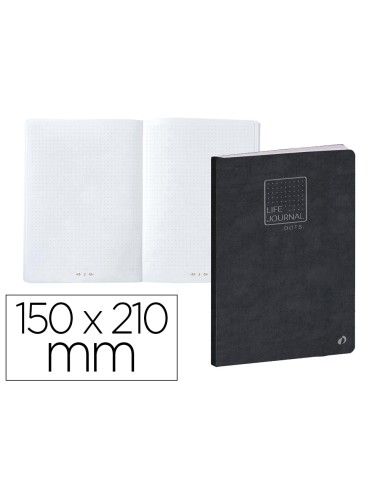 Libreta quo vadis life journal dots metodo bullet 15x21 cm 215 hojas 90 gr tapa negra