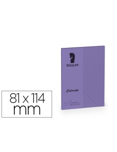 Sobre rossler coloretti c7 color lila 81x114 mm pack de 5 unidades