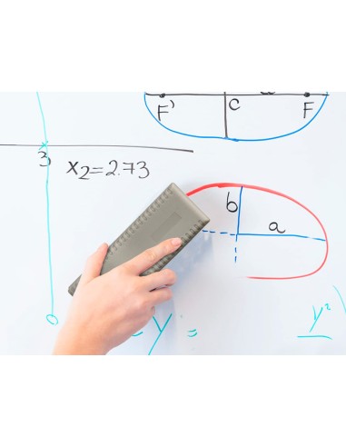 Borrador q connect magnetico para pizarra blanca con recambio de fieltro reemplazable 15x55x45 cm