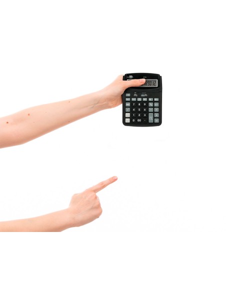 Calculadora liderpapel sobremesa xf39 12 digitos solar y pilas color negro 190x140x32 mm 40 reciclada