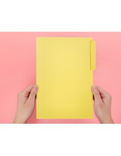 Subcarpeta cartulina liderpapel folio pestana superior 240g m2 color amarillo