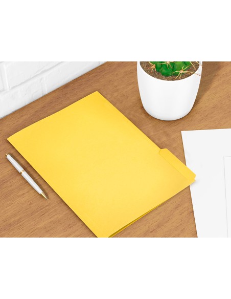 Subcarpeta cartulina liderpapel folio pestana inferior 240g m2 color amarillo