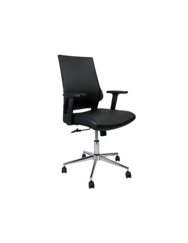 Silla giratoria q connect respaldo medio de similpiel regulable en altura 980100x630x625 mm color negro