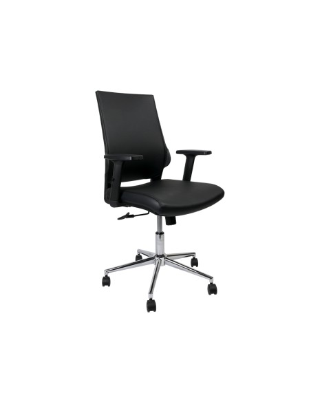 Silla giratoria q connect respaldo medio de similpiel regulable en altura 980100x630x625 mm color negro Silla giratoria q connect respaldo medio de similpiel regulable en altura 980100x630x625 mm color negro