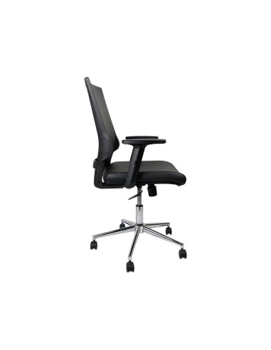 Silla giratoria q connect respaldo medio de similpiel regulable en altura 980100x630x625 mm color negro