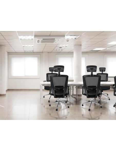 Silla giratoria q connect ergonomica respaldo alto y reposacabeza ajustable en altura 1180100x630x625 mm Silla giratoria q connect ergonomica respaldo alto y reposacabeza ajustable en altura 1180100x630x625 mm