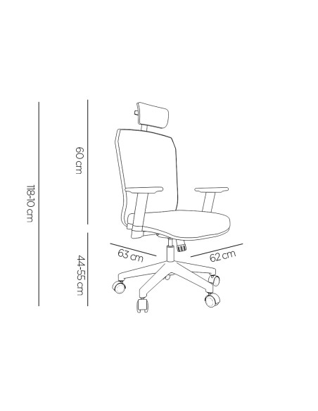 Silla giratoria q connect ergonomica respaldo alto y reposacabeza ajustable en altura 1180100x630x625 mm Silla giratoria q connect ergonomica respaldo alto y reposacabeza ajustable en altura 1180100x630x625 mm