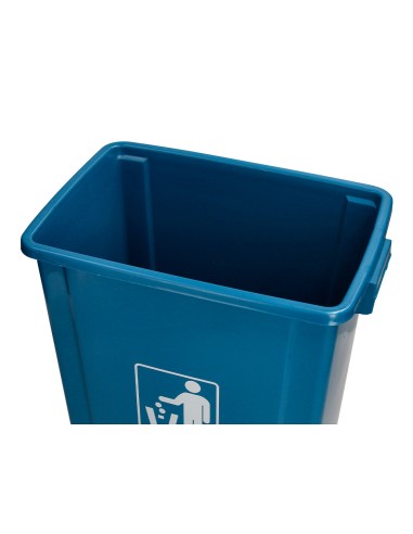 Papelera contenedor q connect plastico con tapa de balancin 20 litros azul 340x240x450 mm