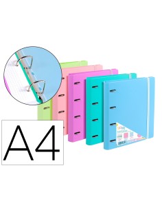 Carpeta 4 anillas de 35 mm carchivo din a4 polipropileno con recambio soft foam style