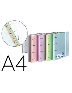 Carpeta 4 anillas de 35 mm carchivo din a4 polipropileno con recambio colores metalizados