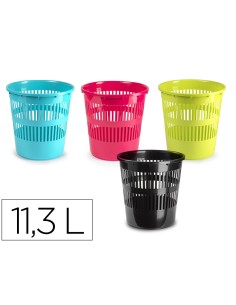 Papelera plastico plastiforte colores surtidos 113 litros 275x275x280 mm