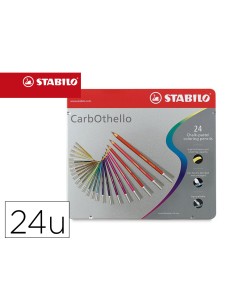 Lapices de colores stabilo acuarelables carbothello arty estuche metalico de 24 colores surtidos