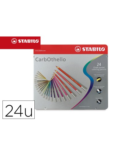 Lapices de colores stabilo acuarelables carbothello arty estuche metalico de 24 colores surtidos