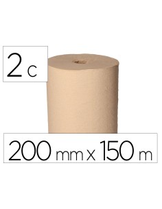 Papel secamanos bunzl greensource nature 2 capas celulosa reciclada kraft 200 mm x 150 mt paquete de 6