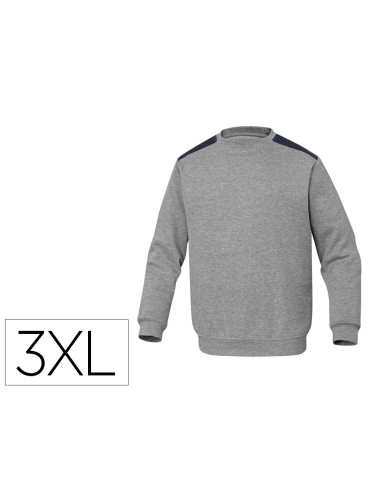 Sudadera deltaplus sweat olino con refuerzo en espalda y codos gris talla 3xl