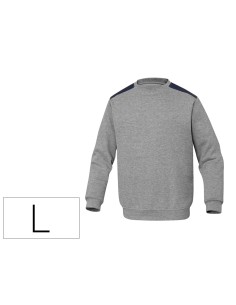 Sudadera deltaplus sweat olino con refuerzo en espalda y codos gris talla l