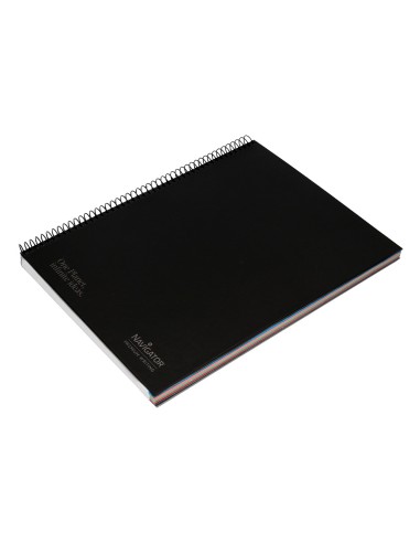Cuaderno espiral navigator a4 micro tapa forrada 120h 80gr horizontal 5 bandas 4 taladros color negro