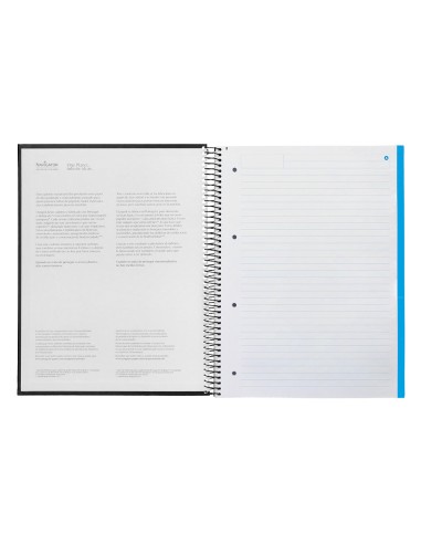 Cuaderno espiral navigator a4 micro tapa forrada 120h 80gr horizontal 5 bandas 4 taladros color negro