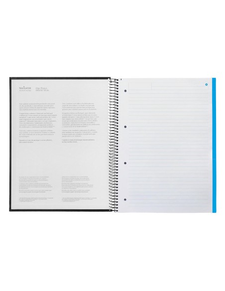 Cuaderno espiral navigator a4 micro tapa forrada 120h 80gr horizontal 5 bandas 4 taladros color negro