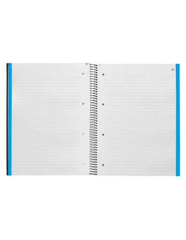 Cuaderno espiral navigator a4 micro tapa forrada 120h 80gr horizontal 5 bandas 4 taladros color negro