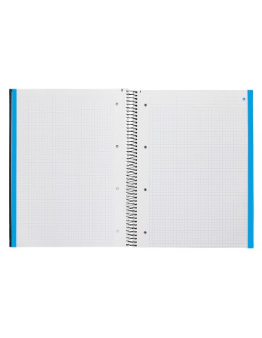 Cuaderno espiral navigator a4 micro tapa forrada 120h 80gr cuadro 5mm 5 bandas 4 taladros color negro